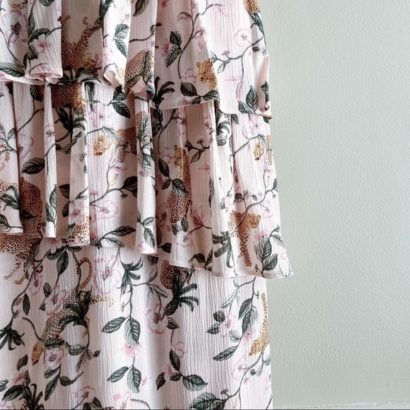 NWT Minkpink • Wild Leopard‎ Ruffle Midi Dress in Pink, Size Small - Picture 8 of 16